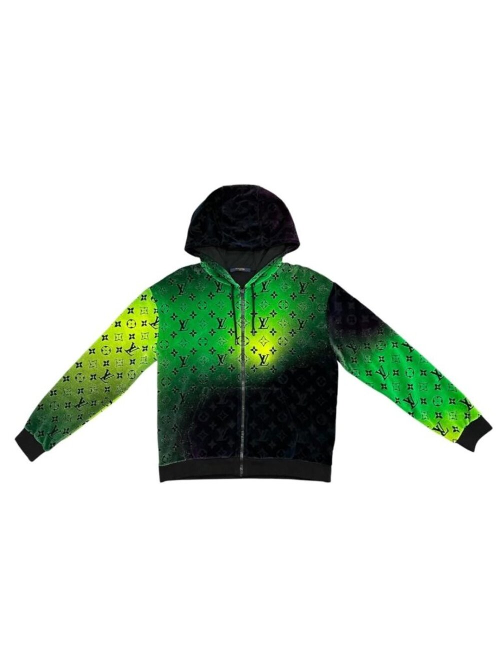 Louis Vuitton Jacket Monogram Velvet Gradient Zip Up Hoodie Fvh Cotton Logo XL